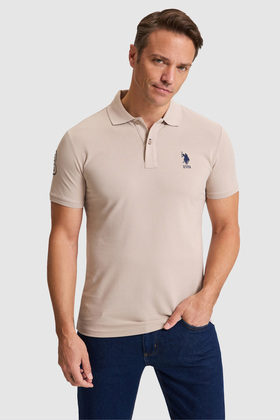 Men's Stone Slim Fit Polo Collar Basic T-Shirt 50326920-Vr049