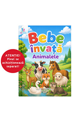 Bebe învață animalele – Carte interactivă cu sunete, 2–3 ani, FĂRĂ PIX