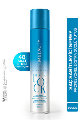 Hair Lock Profesyonel Ekstra Güçlü Tutuş Canlı ve Parlak Görünüm Veren Saç Sabitleyici Sprey 300 ml