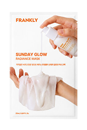 Sunday Glow Radiance, %5 Niacinamide ve Glutathion İçeren Aydınlatıcı Kağıt Maske