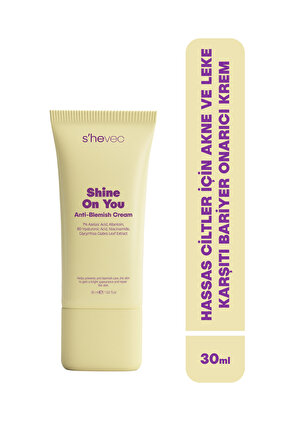 Hassas Ciltler İçin Akne ve Leke Karşıtı Bariyer Koruyucu Azelaik Asit Vegan Krem 30 ml Shine On You