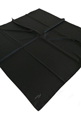 Kadın  Siyah Düz Renk Trend Twill Eşarp-