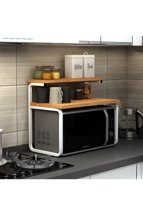 Mutfak Organizer Tezgah Üstü Metal Raflı Mikrodalga Fırın Standı Çay Kahve Standı