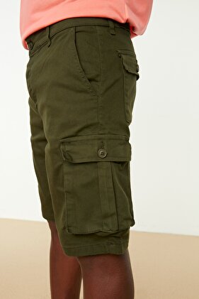 Khaki šortky Gabardine s nákladným vreckom a Bermudy TMNSS20SR0177