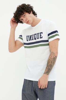 College Printed White Cotton T-Shirt - Regular Fit TMNSS20TS1836