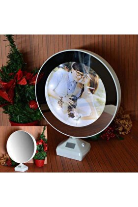 Yuvarlak Led Işıklı Sihirli Ayna Dekoratif Fotoğraf Çerçevesi