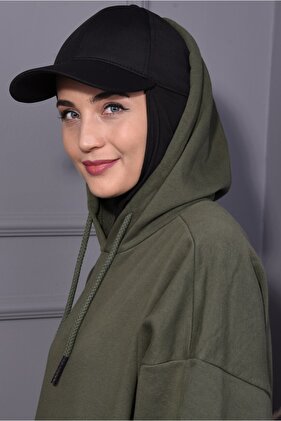 Tesettür Şapkalı Şal- Hazır Şapka Bone - Pratik Şal