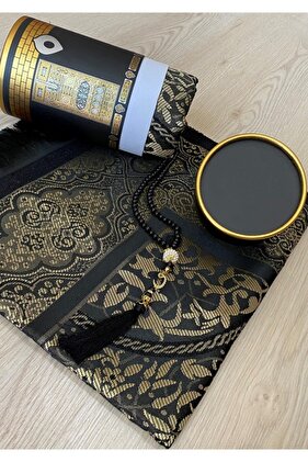 Gift Dowry Box Kaaba Patterned Prayer Rug Prayer Beads Set