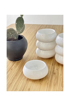 وعاء بيانكو بيرلا لوكس من البورسلين النقي مكون من 6 قطع