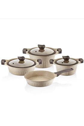 طقم أواني طهي من الجرانيت المصبوب مكون من 7 قطع من كول لاين كريمي