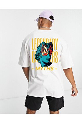 Unisex Legendary Dreamers Back Printed Oversize White Tshirt