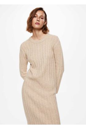 Lastikli Midi Boy Elbise