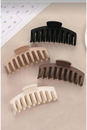 مشبك قفل للنساء أسود بني بيج XL مقاس كبير (11 سم) مجموعة من 4 قطع