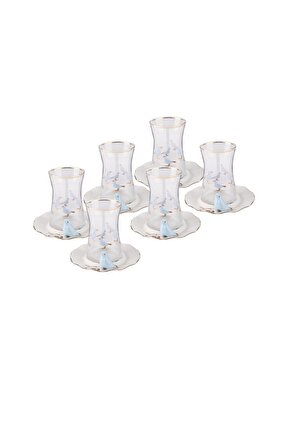 طقم شاي الطيور 12 قطعة