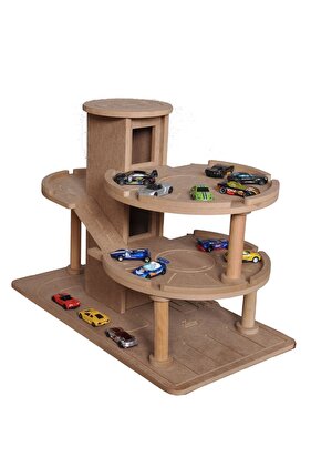 لعبة جراج مواقف السيارات ذات الطوابق الخشبية