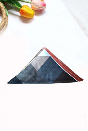 Geometrik Desenli Saten Fular Toka ,fularlı Saç Lastiği 1 Adet