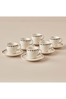 Porselen 6'lı Kahve Fincanı Seti Siyah (90 Cc)