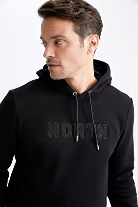 Regular Fit Kapüşonlu Baskılı Kalın Sweatshirt L5850AZ19AU