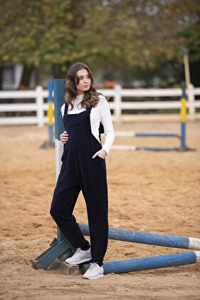 Johana Lacivert Konforlu Kadife Hamile Salopet