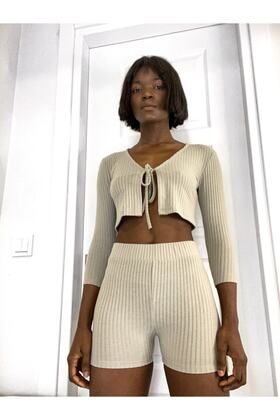 Blanca Ön Bağlamalı Crop-şort Takım