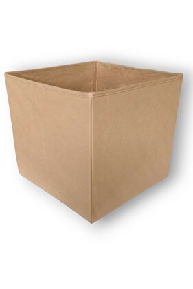 صندوق منظم خزانة متعدد الأغراض باللون البيج، منظم رف تخزين كبير