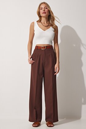 Wide Leg Masculine Woven Trousers