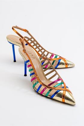 Gesto Gold Multi Women's High Heeled Shoes