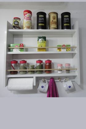 Ahşap Mutfak Terek Rafı Duvara Monte Mutfak Rafı Mutfak Tereği Eski Mutfak Tahtası Rafı Baharatlık