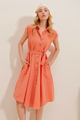 فستان قميص منسوج بدون أكمام للنساء ALC-X6056