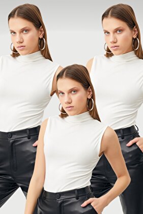 Women's White 3-Piece Sleeveless Body