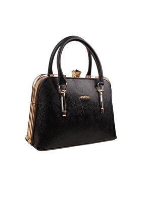 حقيبة يد وكتف نسائية بحزام متقاطع أسود لامع 339