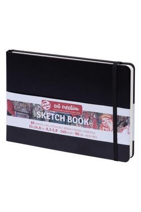Sert Kapaklı Eskiz Defteri 140gr. 14.8x21cm 80 Yp. Siyah - 4B - A3 - Tabaka Kağıtlar - Mimari Kalem