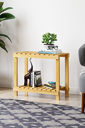 رف الحمام الخشبي 2 طبقات منظم الحمام الجرف منظم متعدد الأغراض mob150