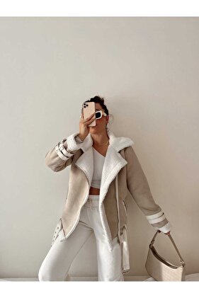 Women's Belt Detailed Suede Coat