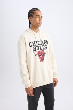 Defacto Fit Nba Chicago Bulls Boxy Fit Kapu onlu Kal n Sweatshirt V0069az24au Fiyat Yorumlar Trendyol