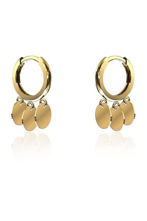 گوشواره نقره طلائی زنانه 925 عیار Indigo Takı - کد 38028448