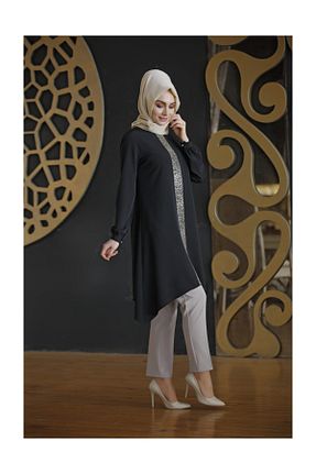 تونیک حجاب مشکی پلی اورتان nurkombin - کد 36696760