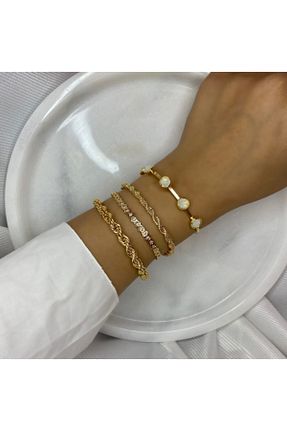 دستبند جواهر طلائی زنانه روکش طلا Esis Collection - کد 46093138
