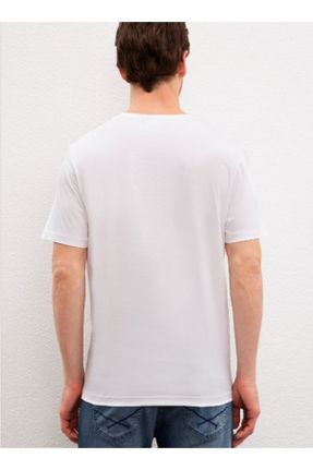 تی شرت سفید مردانه رگولار یقه گرد تکی بیسیک کد 45029561