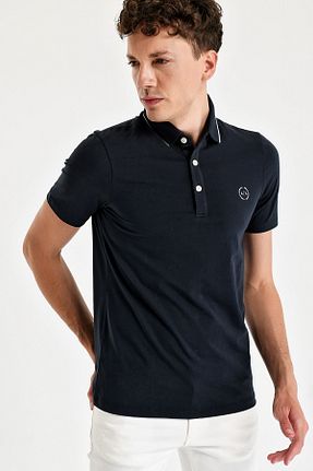 تیشرت سرمه ای مردانه یقه پولو Armani Exchange - کد 2760336