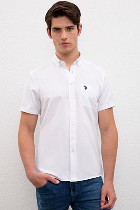 پیراهن سفید مردانه اسلیم U.S. Polo Assn. - کد 46778122