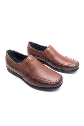 کفش کلاسیک قهوه ای مردانه چرم طبیعی پاشنه کوتاه ( 4 - 1 cm ) کد 46893635