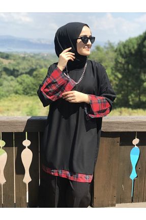 تونیک حجاب مشکی زنانه بافتنی AYSUN AYDEMİR - کد 46906551
