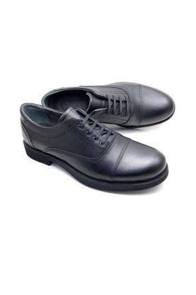 کفش کلاسیک مشکی مردانه چرم طبیعی پاشنه متوسط ( 5 - 9 cm ) پاشنه ضخیم کد 47006221