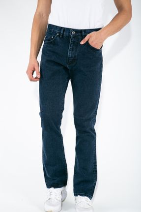 شلوار جین سرمه ای مردانه پاچه ساده جین کد 47106421