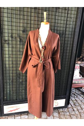 کیمونو و کافتان قهوه ای زنانه کتان etamincebursa - کد 47227601