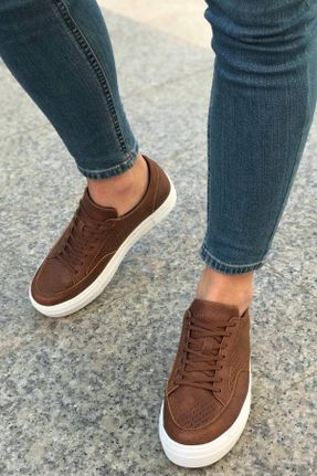 کفش کژوال قهوه ای مردانه چرم مصنوعی پاشنه کوتاه ( 4 - 1 cm ) پاشنه ساده کد 31263079