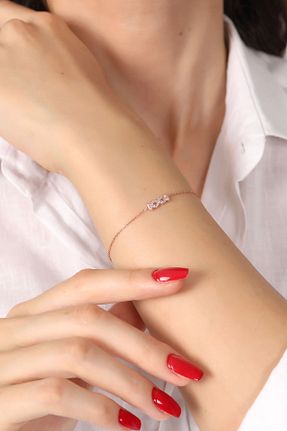 دستبند نقره صورتی زنانه 925 عیار Bilsen Store - کد 52312829