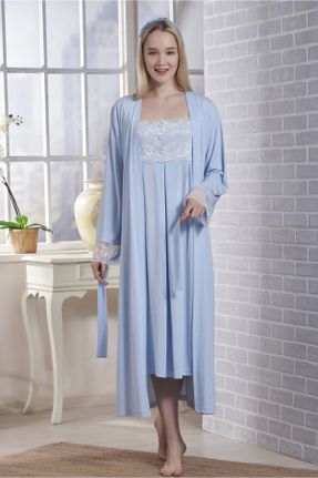 لباس شب حاملگی آبی زنانه پنبه (نخی) کد 36782363