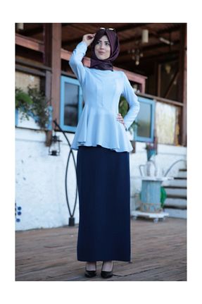بلوز حجاب آبی زنانه پلی اورتان nurkombin - کد 36873372